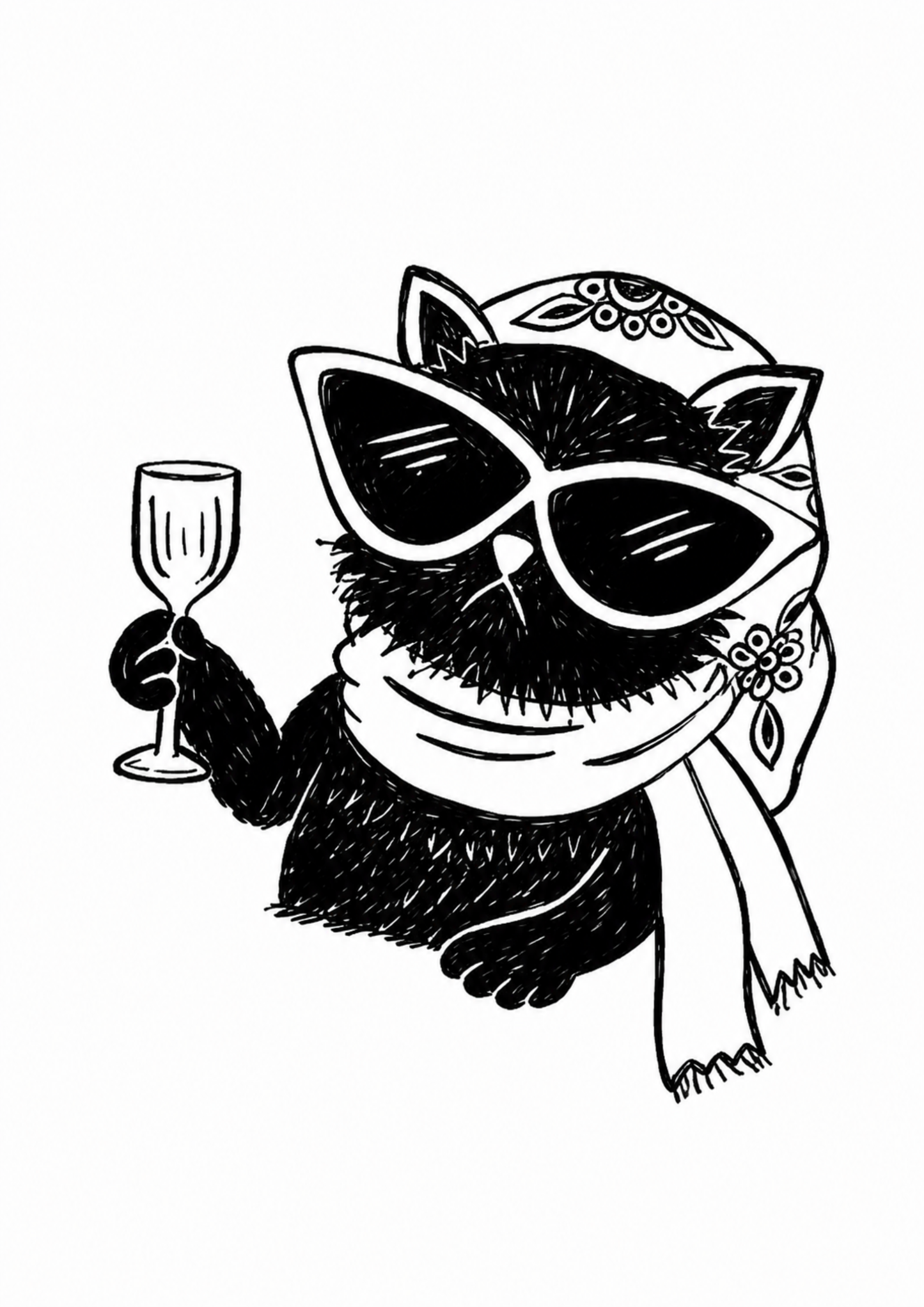 Fancy Cat Cheers – A3