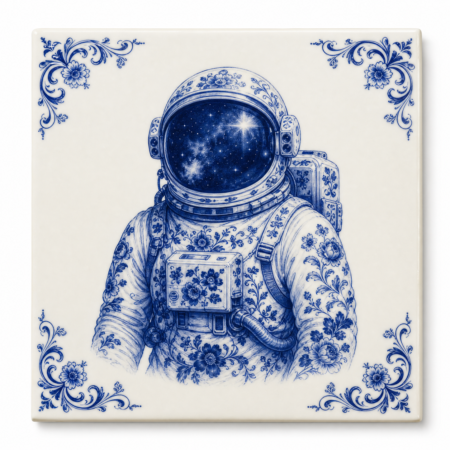 Art Fliese Astronaut – Delft Blau