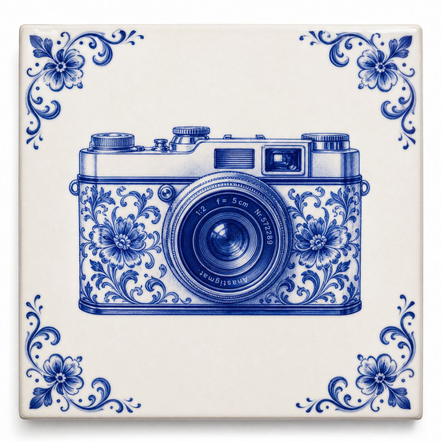 Art Fliese Kamera – Delft Blau