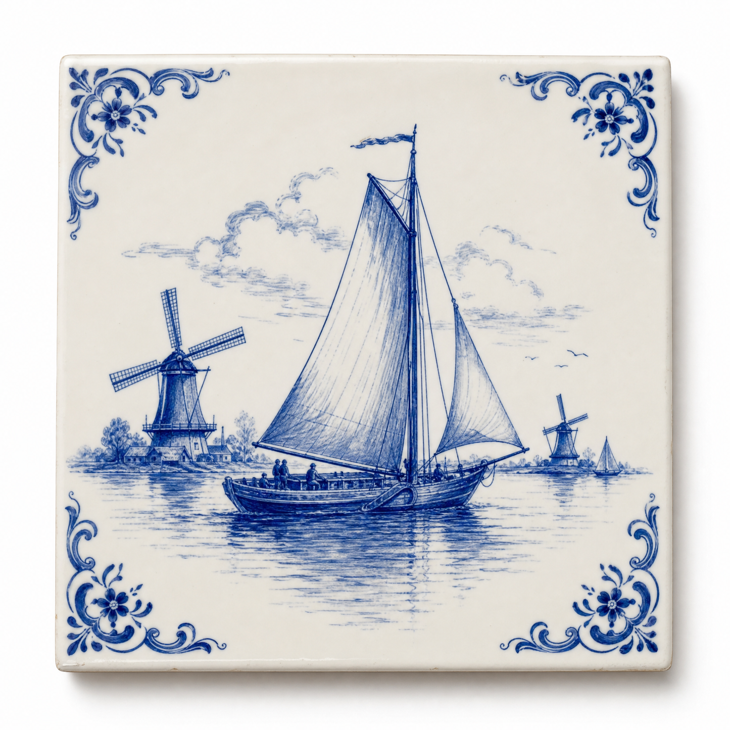 Art Fliese Segelboot – Delft Blau