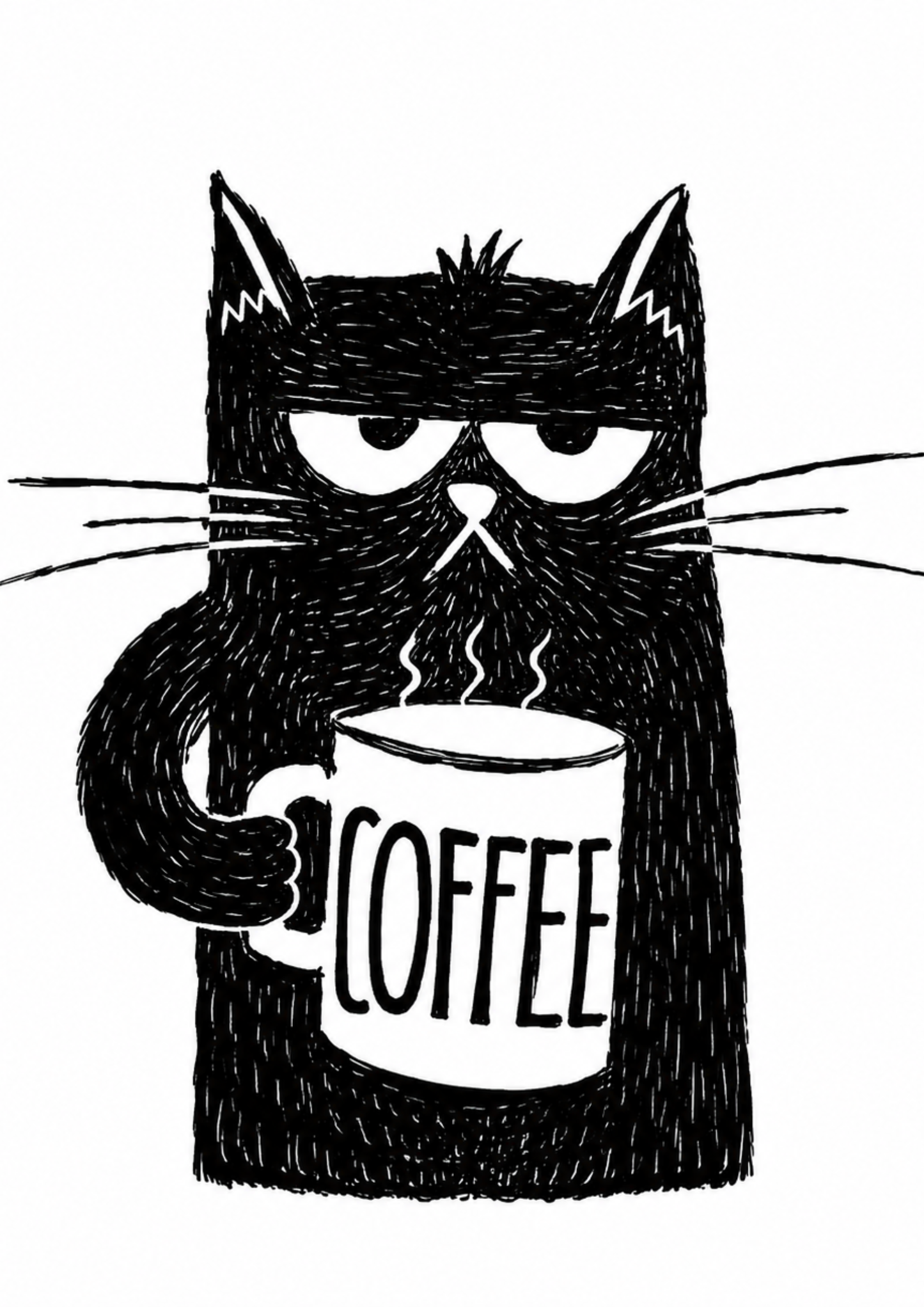 Dark Coffee Cat – A3