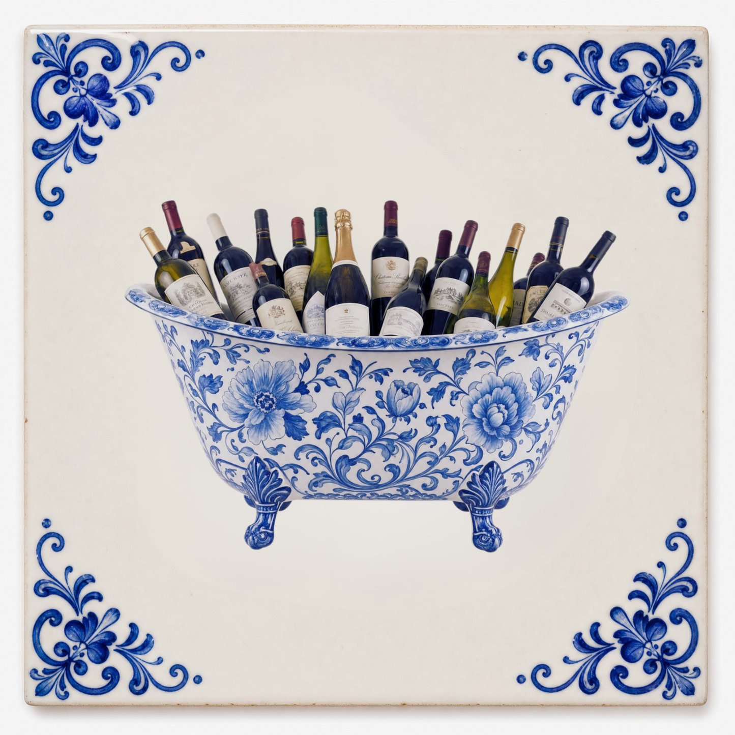 Art Fliese – Badewanne mit Wein