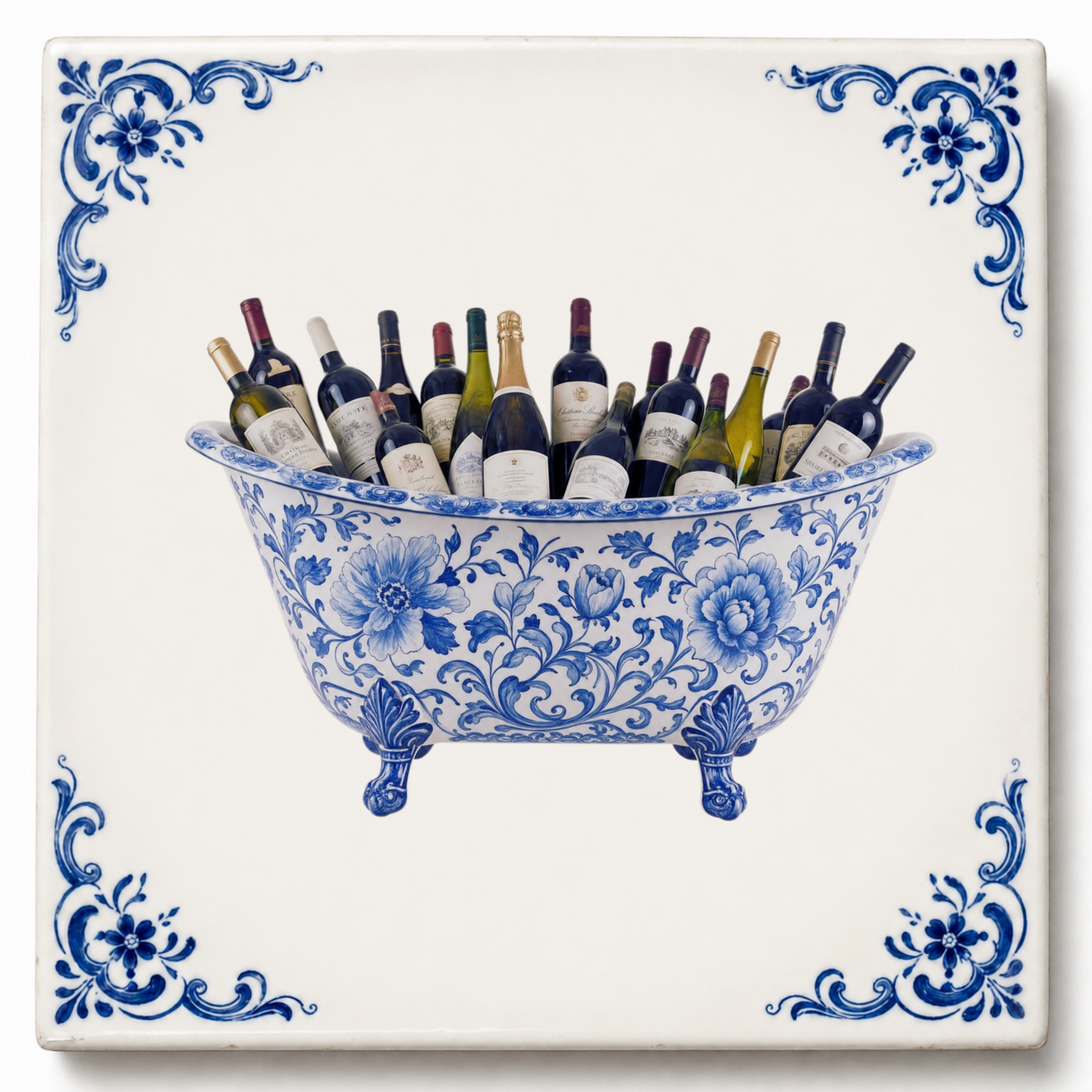 Art Fliese – Badewanne mit Wein