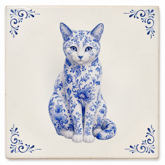 Art Fliese – Sitzende Katze