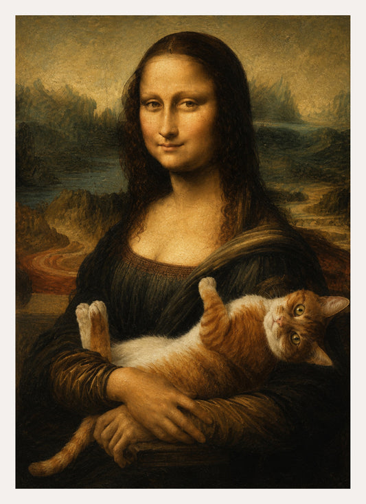 Mona Lisa mit Katze