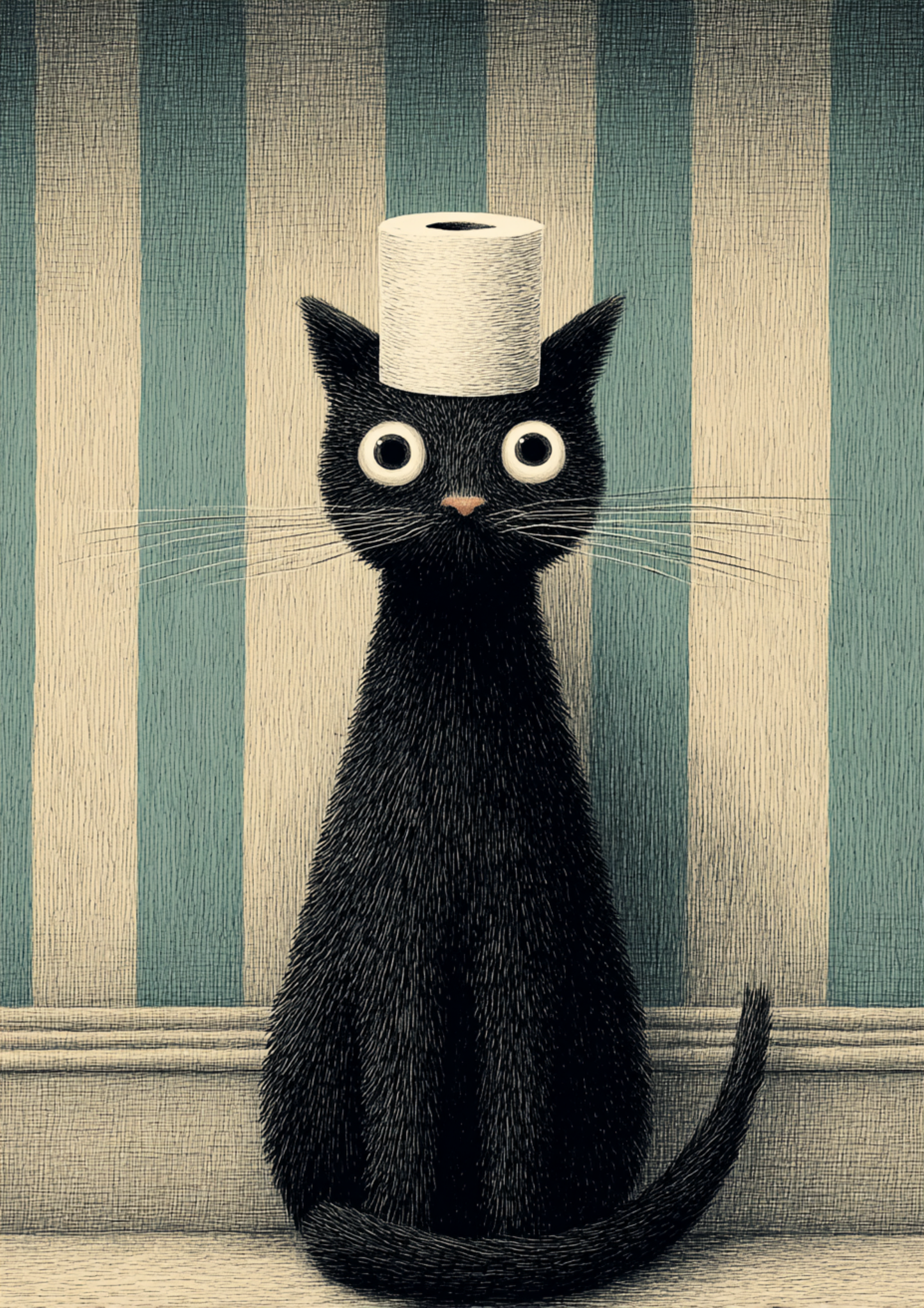Toilet Paper Cat – A3