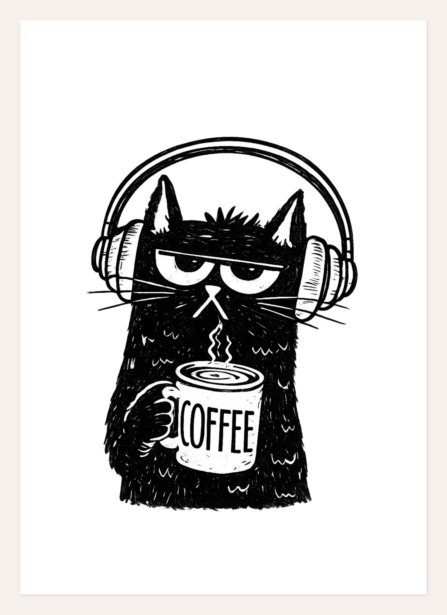 Coffee Mood Cat – A3