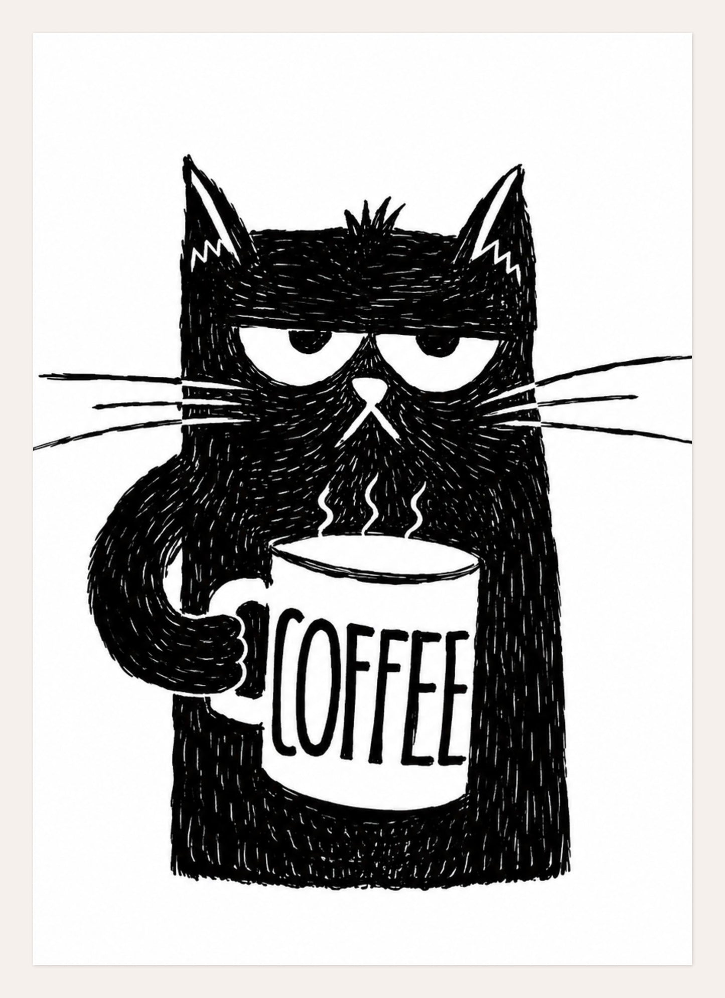 Dark Coffee Cat – A3
