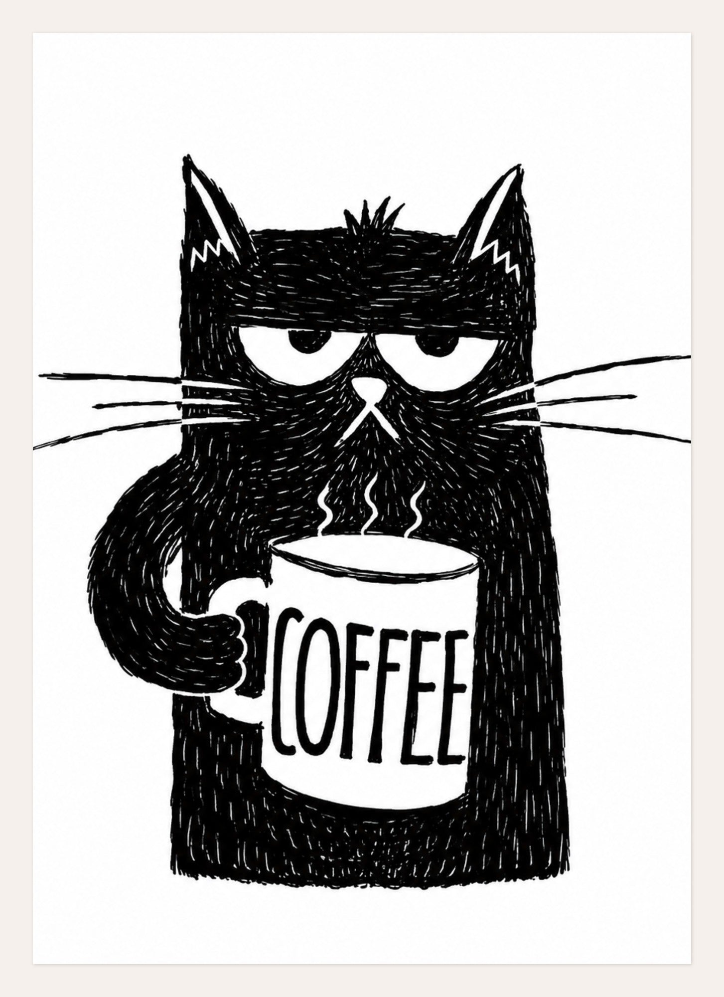 Dark Coffee Cat – A3