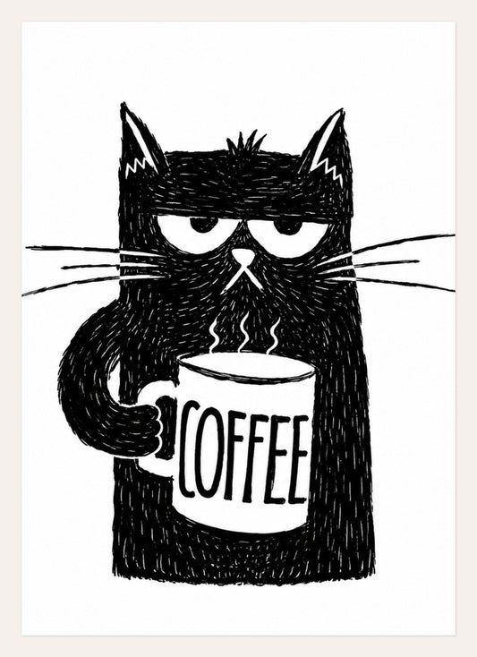 Dark Coffee Cat – A3