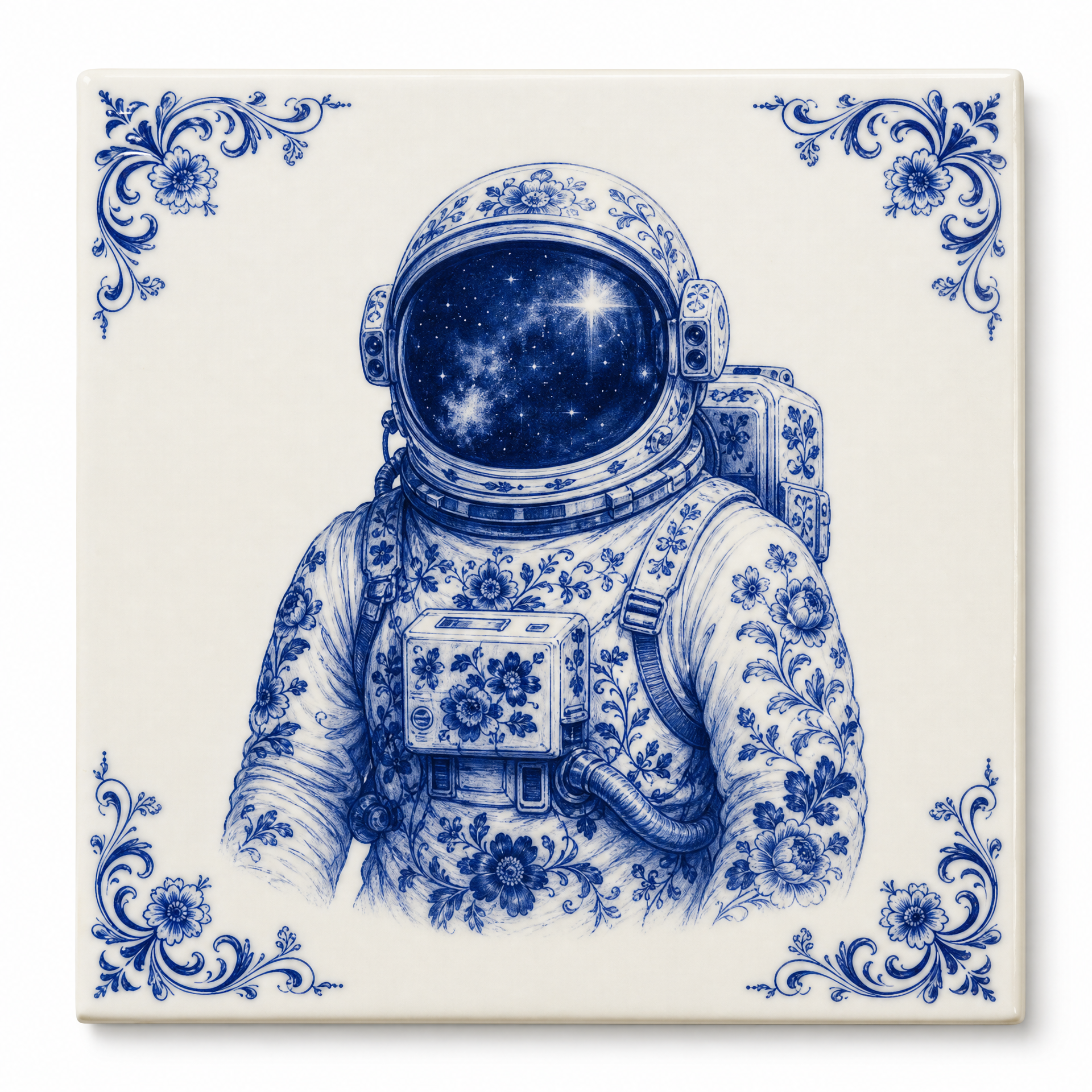 Art Fliese Astronaut – Delft Blau
