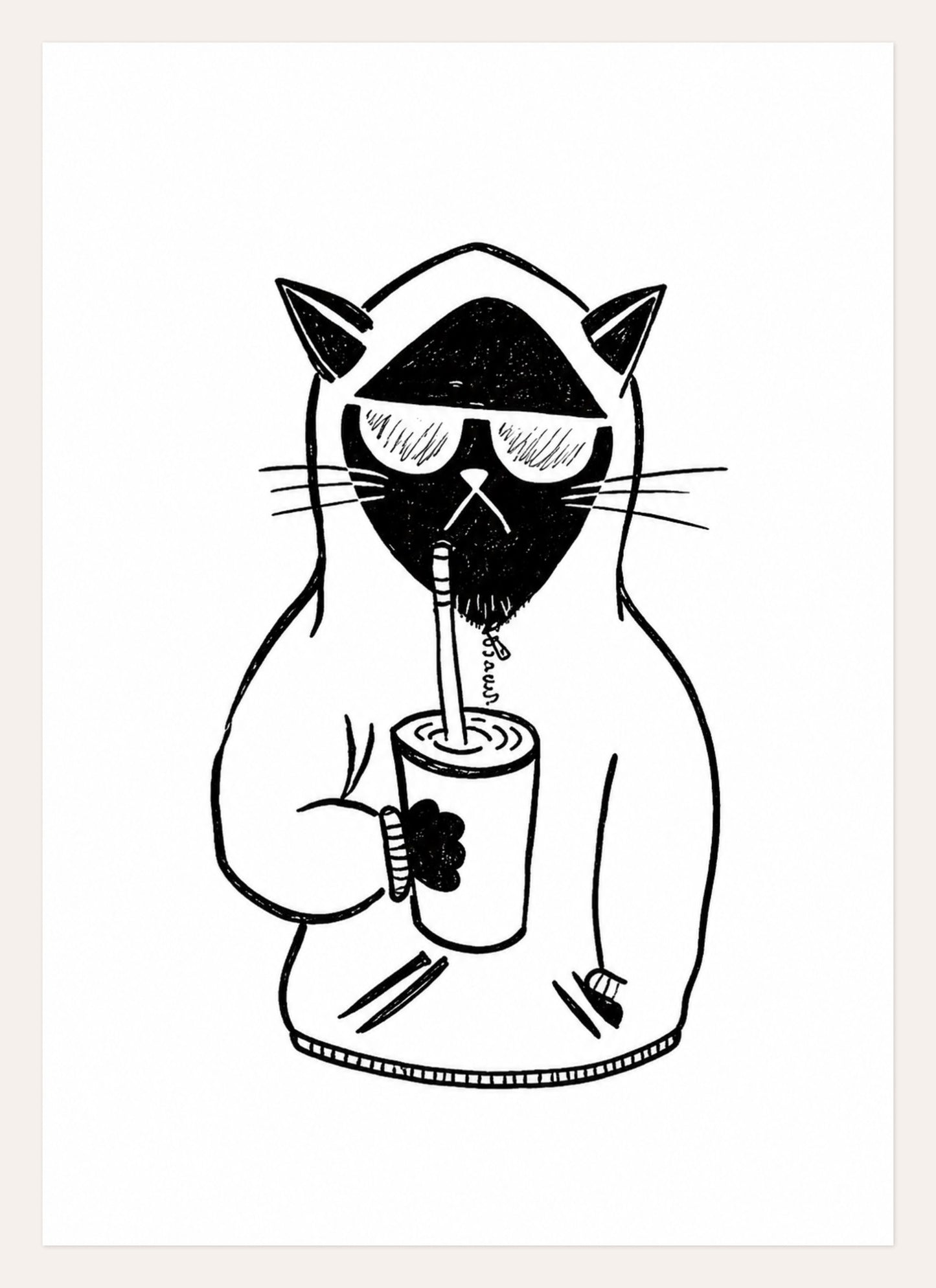 Cool Sip Cat – A3
