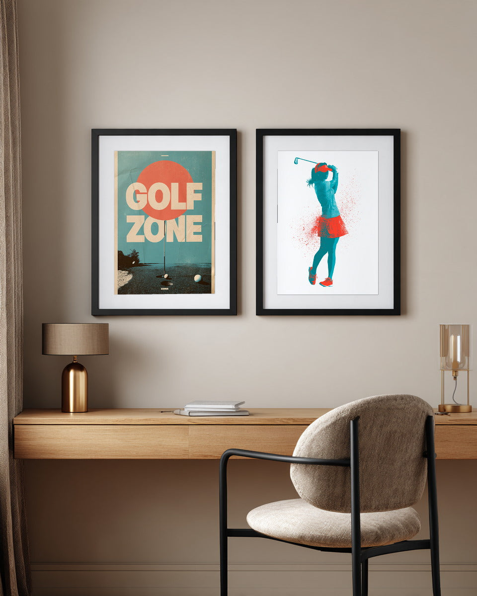 Golferin im Schwung