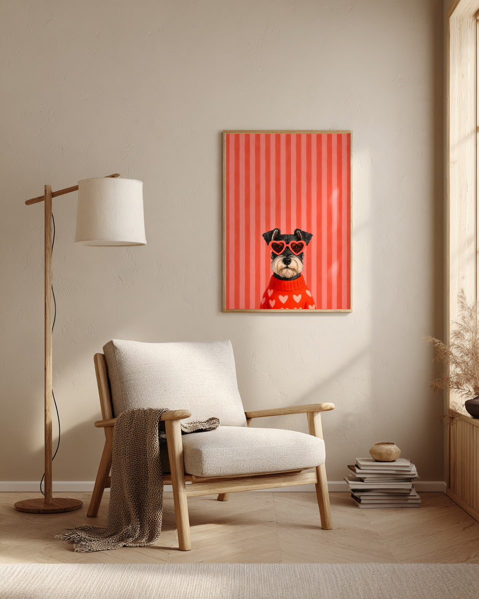 Schnauzer mit Herzbrille