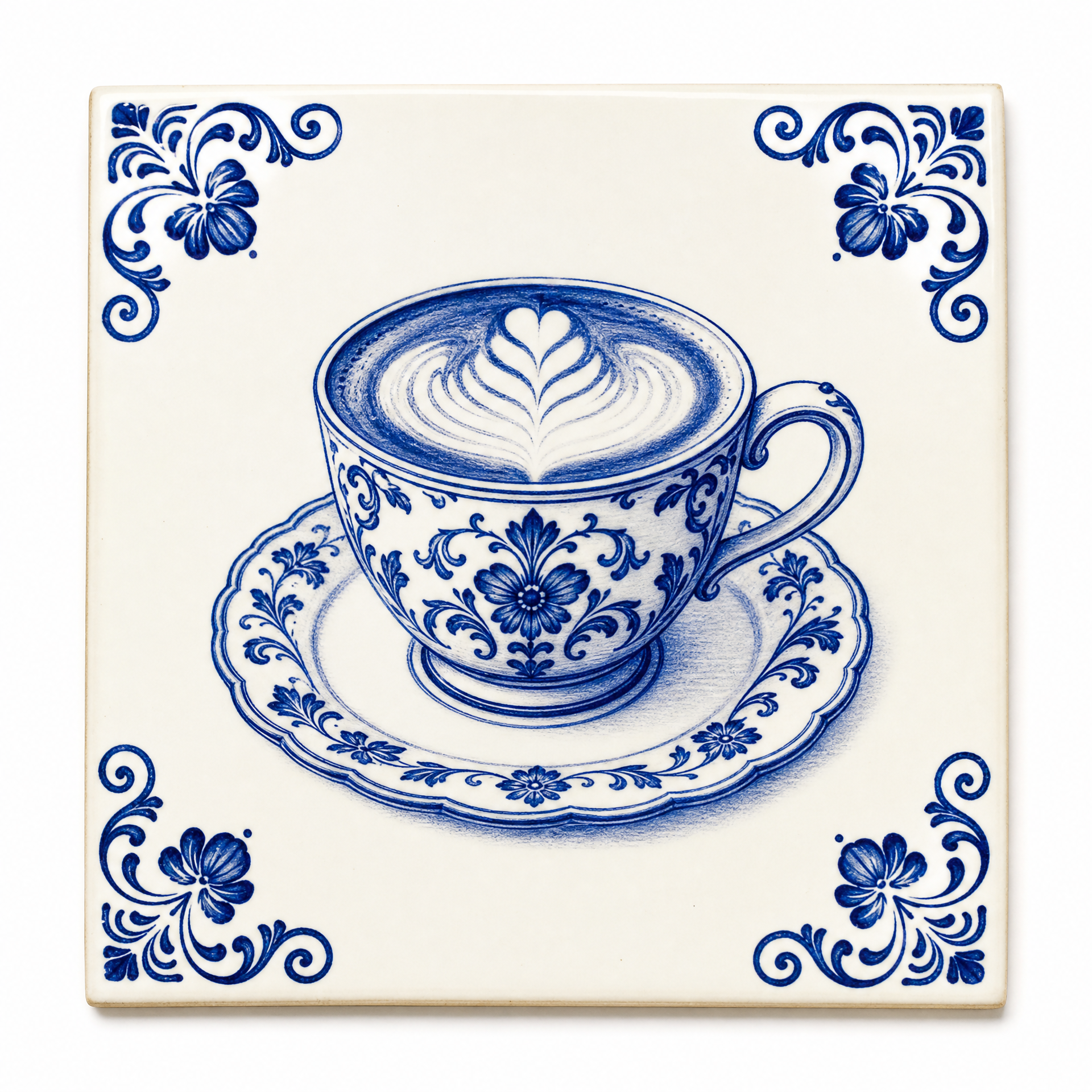 Art Fliese Kaffeetasse – Delft Blau