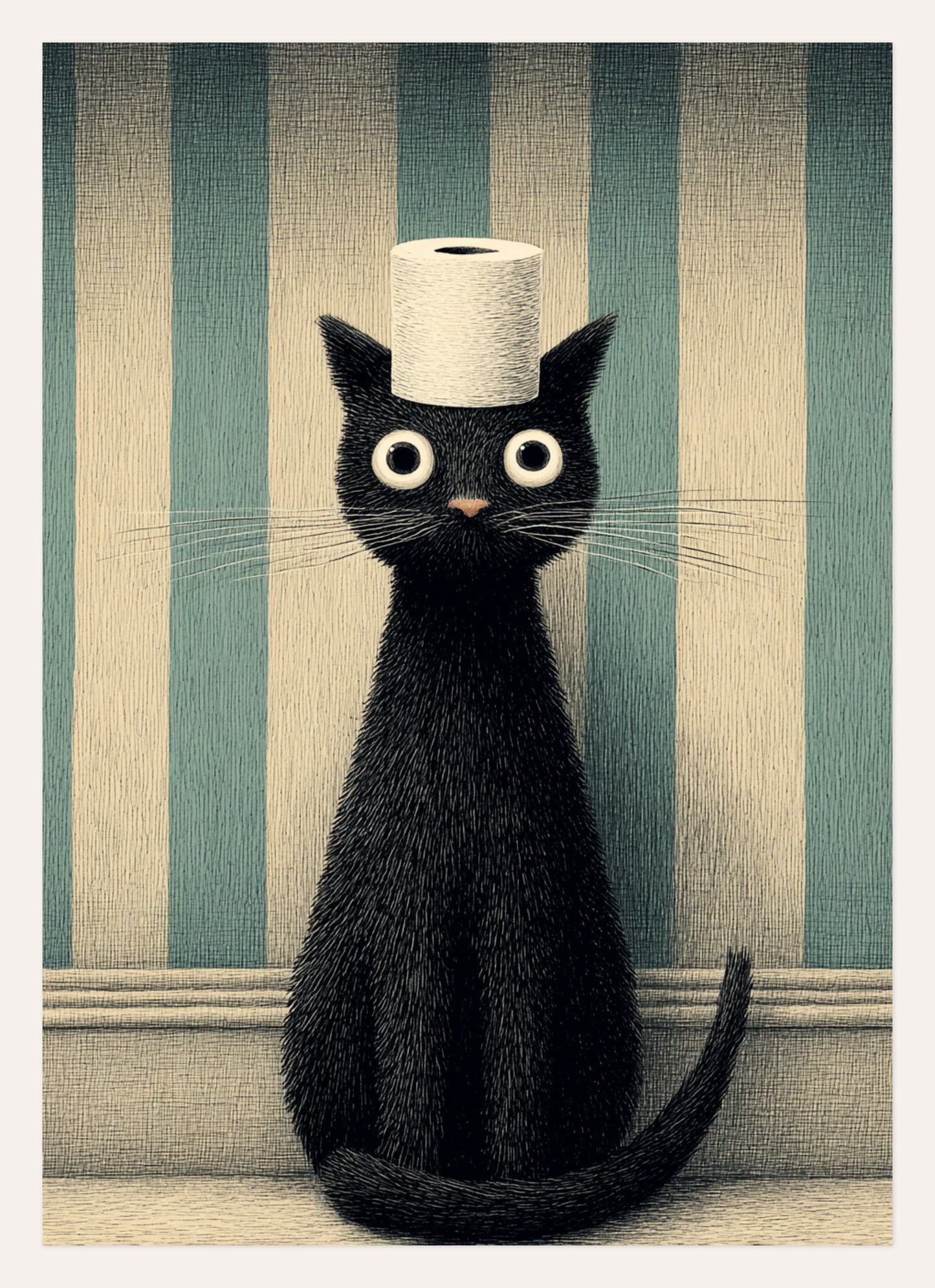 Toilet Paper Cat – A3