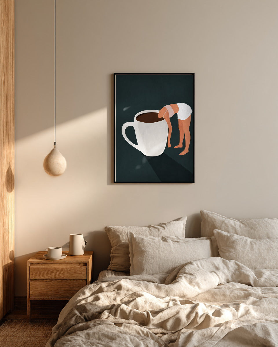 Kopf in den Kaffee