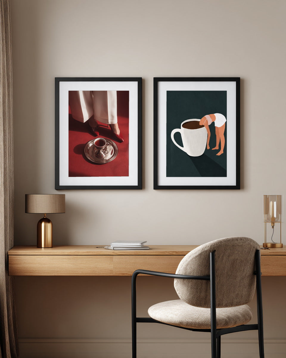 Kopf in den Kaffee