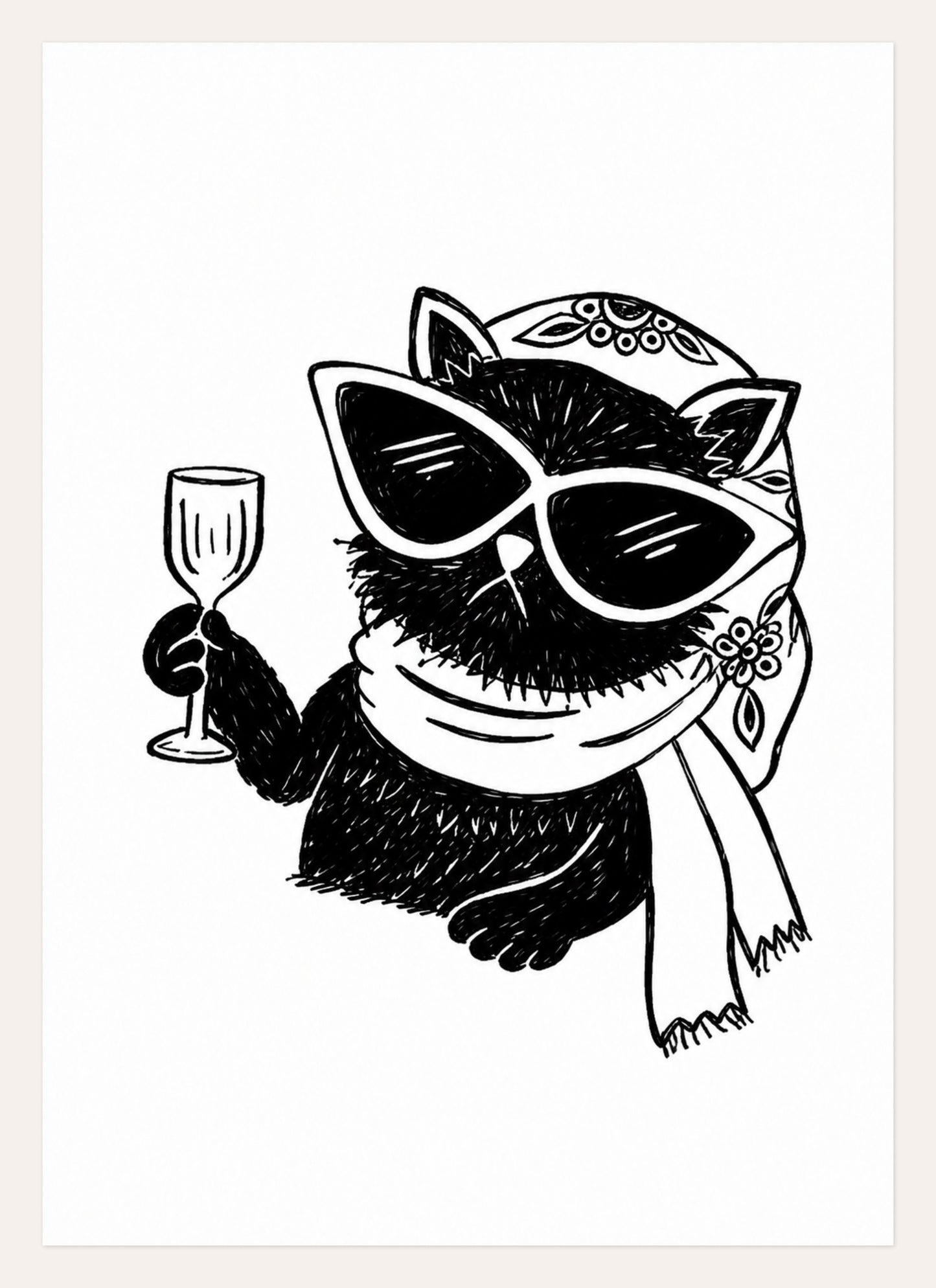 Fancy Cat Cheers – A3