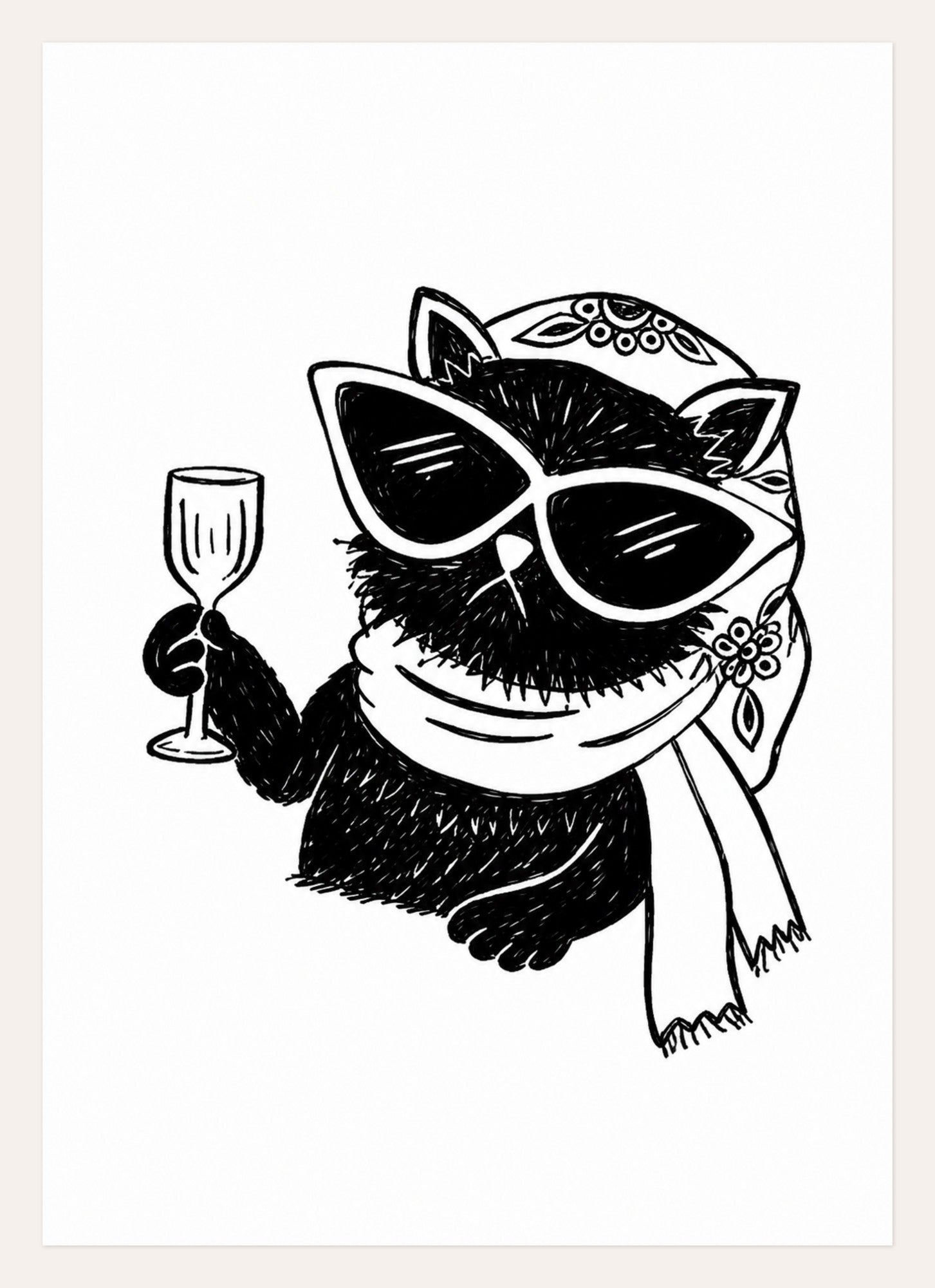 Fancy Cat Cheers – A3