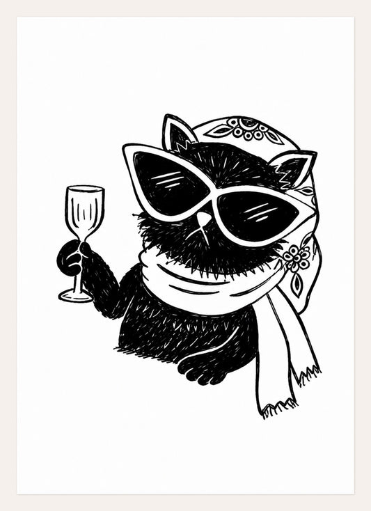 Fancy Cat Cheers – A3