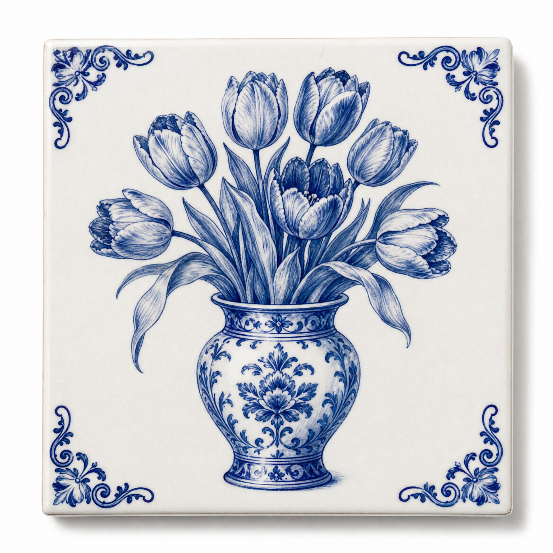 Art Fliese Tulpen – Delft Blau