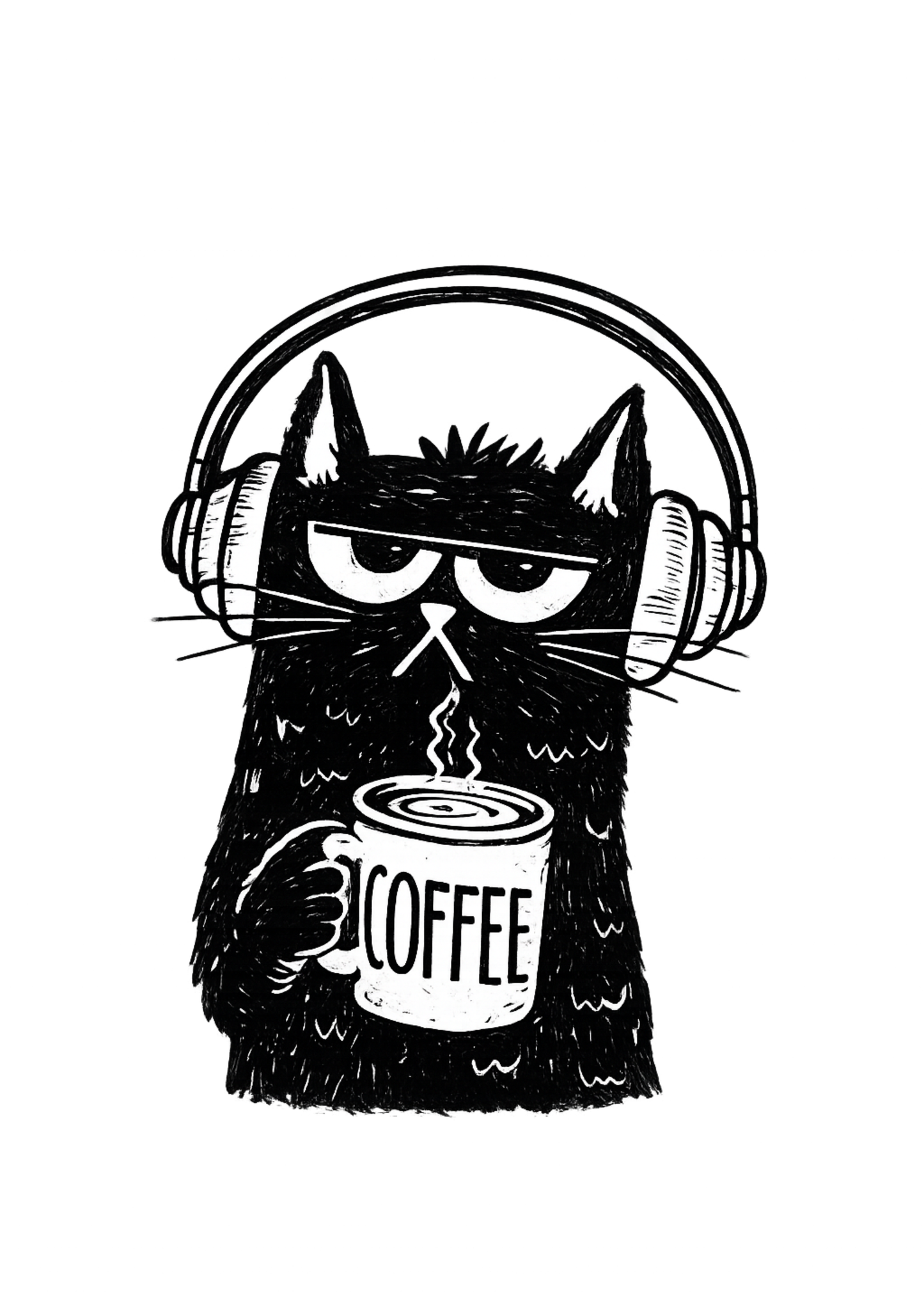 Coffee Mood Cat – A3