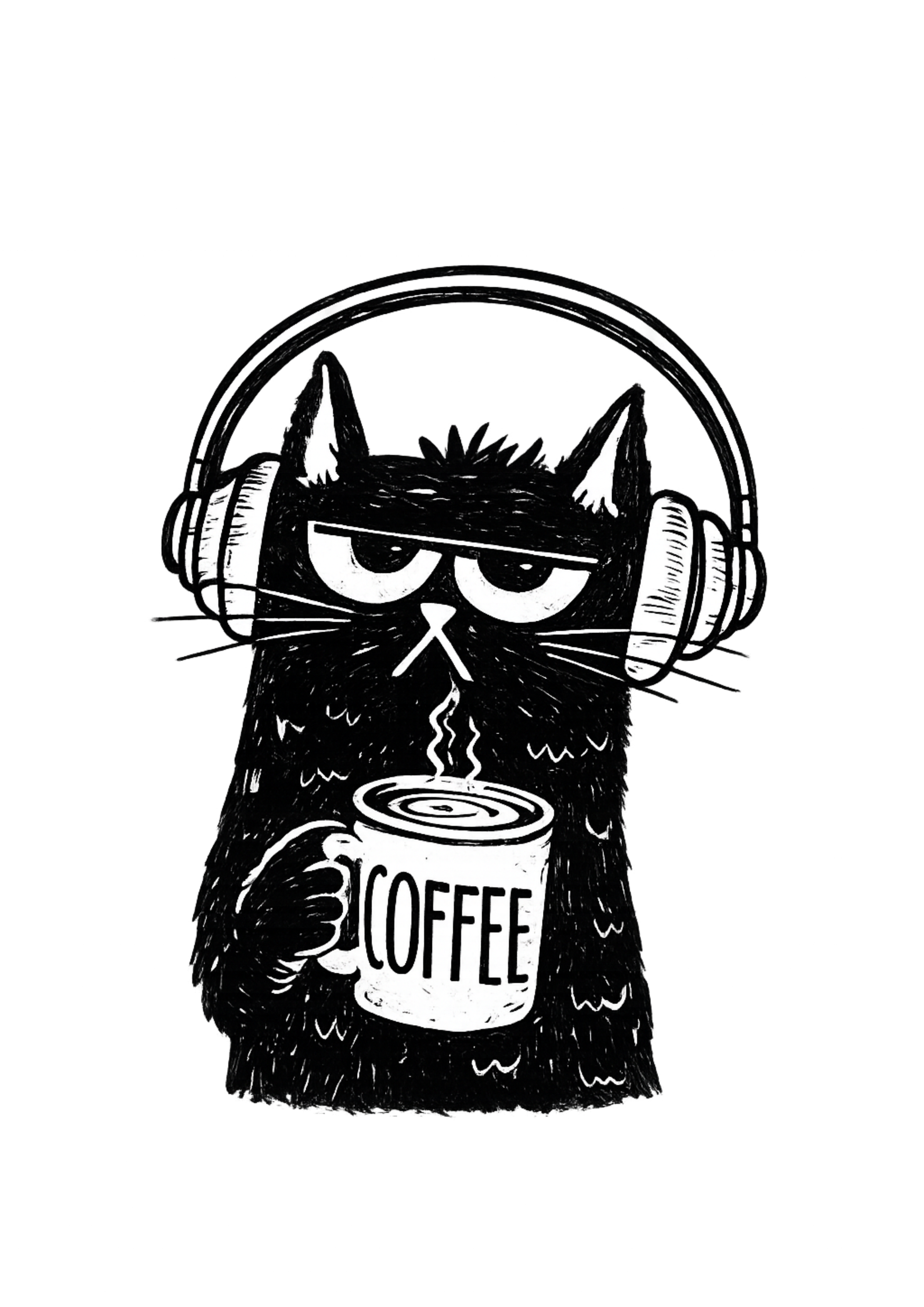 Coffee Mood Cat – A3