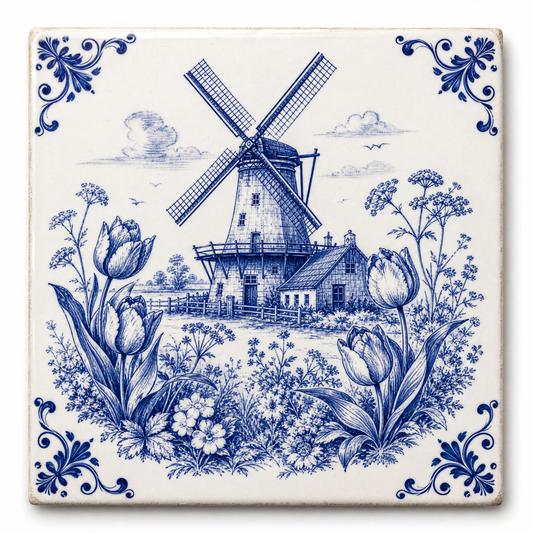 Art Fliese Windmühle – Delft Blau